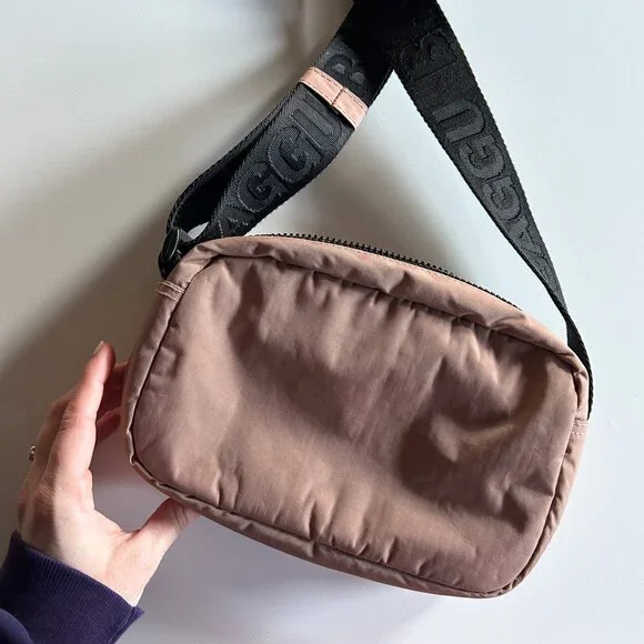 BAGGU Cocoa Light Brown Nylon Crossbody Camera Bag - Picture 5 of 9